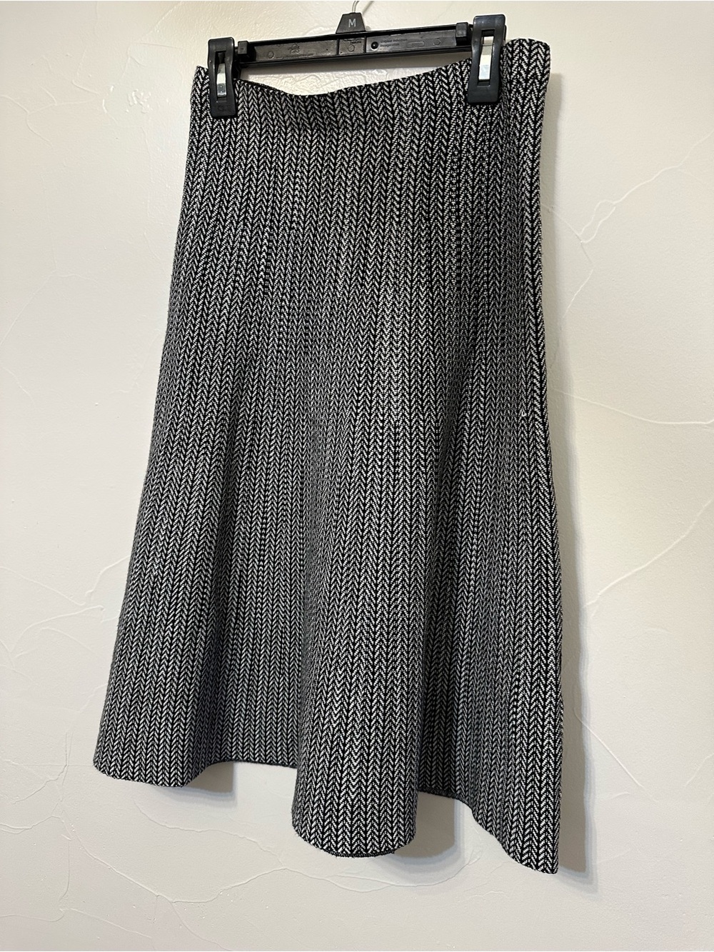 Vila Milano Black and White A-Line Knit Skirt